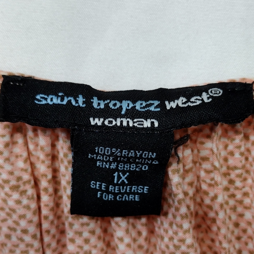 Saint Tropez West Babydoll Top Women's XL Pink Barbiecore Boho Retro 90s Y2K - Picture 7 of 7